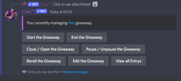 manage giveaway
